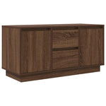 ZNTS TV Cabinet with LED Lights Brown Oak 100x41x50 cm 861415