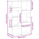Bookcase Brown Oak 100x33x155.5 cm Engineered Wood 3309399