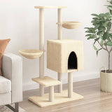 ZNTS Cat Tree with Sisal Scratching Posts Cream 117 cm 172118