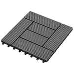 22 pcs Decking Tiles 30x30 cm 2 sqm WPC Grey 277799