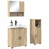 Bathroom Furniture Set 3 pcs Sonoma Oak Engineered wood & Metal 3392945