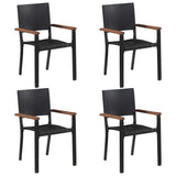 ZNTS 5 Piece Garden Dining Set Black 3067808