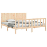 Bed Frame without Mattress Super King Size Solid Wood Pine 3192961