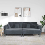 Velvet Sofa with Cushion 3 pcs Dark Grey 208 cm Velvet 3335173