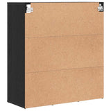 Shoe Cabinet Black Oak 77.5 x 30 x 83.5 cm Engineered Wood 875217