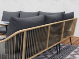 6 Piece Garden Furniture Set, Garden Corner Sofa Set with Thickened Cushions, Glass Top Table, T3398P314766
