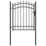 Fence Gate with Spikes Grey 150 x 100 cm Powder-coated steel 42008989