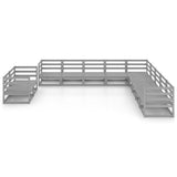 11 Piece Garden Lounge Set Grey Solid Pinewood 3075936