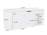Entryway Bench with Storage,Adjustable 3-Tier Flip-Up Drawers & Hidden Cabinet,Space-Saving W1196P519994