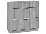 Shoe Cabinet HOORN 78 x 24 x 100 cm Engineered Wood Grey Sonoma 897321