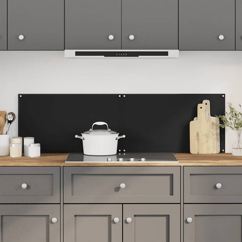 Kitchen Backsplashes 2 pcs Black 70x40 cm Tempered Glass 3315795