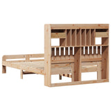 Bookcase Bed without Mattress 135x190 cm Double Solid Wood Pine 3308897