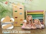 Toddler Climbing Frame for Kids, with Ramp, 3-in-1 Wooden Pikler Triangle Set for 18-48 Months, T3398P379002