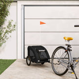 ZNTS Pet Bike Trailer Black Oxford Fabric and Iron 93961