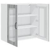 Wall Glass Cabinet PORTO Grey Sonoma 80 x 31 x 80 cm 885421