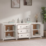 ZNTS Sideboard White 210x35x80 cm Solid Wood Pine 3114070