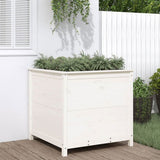 Garden Planter White 82.5x82.5x78 cm Solid Wood Pine 825304