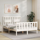 Bed Frame without Mattress White 140x190 cm Solid Wood Pine 3192407