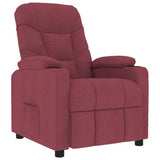 Massage Chair Wine Red Fabric 339095