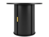 Round bar table with storage, 91.6cm high standing table with cabinet, MDF wood look, load capacity N639P442895S