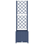 Garden Planter with Trellis Blue Grey 40x40x136 cm PP 318249