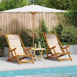 Beach Chair with Cushion 2 pcs Brown x x Solid Acacia wood 3325141