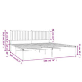 Metal Bed Frame without Mattress with Headboard Black 193x203cm 350870