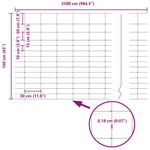 Field Fence Silver 25 x 1.6 m Galvanised steel 42005824