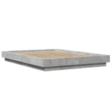 Bed Frame with LED Lights without Mattress Concrete Grey 120x190cm 3281143