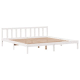 Bed Frame without Mattress White 200x200 cm Solid Wood Pine 3305770