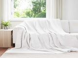 Throw Blanket White 240 x 270 cm Fleece 42017000