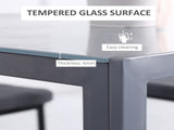 Modern Square Dining Table for 2-4 People, with Glass Top & Metal Legs for Dining Room, Living Room, T3398P342298