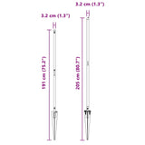 Fence Post Other 52 pcs Silver 3.2 x 3.2 x 160 cm Steel 3350194