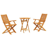 Folding Bistro Set Folding 3 pcs Brown Solid Acacia Wood 3375693