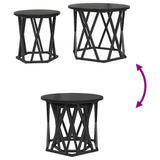 Side Table 2 pcs Black Oak Engineered Wood and Steel 868243