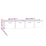 Wall Cabinets 2 pcs Smoked Oak 100x36,5x35 cm Engineered Wood 3115665