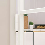 Interior Door White 83x201.5 cm Tempered Glass&Aluminium Slim 153667