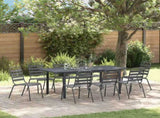 Garden Dining Set 9 pcs Anthracite Powder-coated Steel 3378817