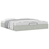 Ottoman Bed Frame No Mattress Light Grey Super King Velvet 3311003