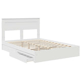 Storage Bed with Drawer White 160 x 200 cm Engineered Wood 3409898