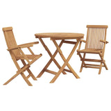 Garden Dining Set 3 pcs Brown Solid teak wood 3385964