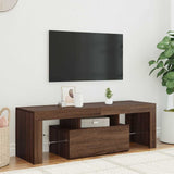 TV Cabinet with LED Lights Brown Oak 120x35x40 cm 815668