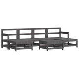 7 Piece Garden Lounge Set with Cushions Grey Solid Wood 3185943
