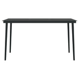 Garden Dining Set Black PE rattan, powder-coated steel, glass 3099397