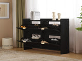 Modern Shoe Cabinet with 4 Flip Drawers, Freestanding Shoe Rack with Open Shelves, Suitable for N896P457053S