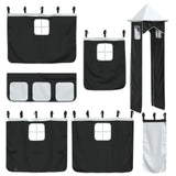 Bunk Bed without Mattress with Slide White and Black 90x200 cm 3284194