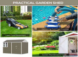 8 x 6 ft Galvanised Garden Shed, Outsoor Metal Storage Shed with Double Doors Window Air Vents for T3398P318755