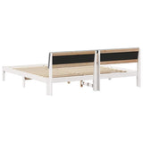 Bed frame White and light grey 150 x 200 cm Solid pine wood 878673