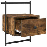 Bedside Cabinets Wall-mounted 2 pcs Smoked Oak 35x30x51 cm Engineered Wood 833448