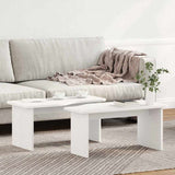 Coffee Table 2 pcs White Solid pine wood 873524